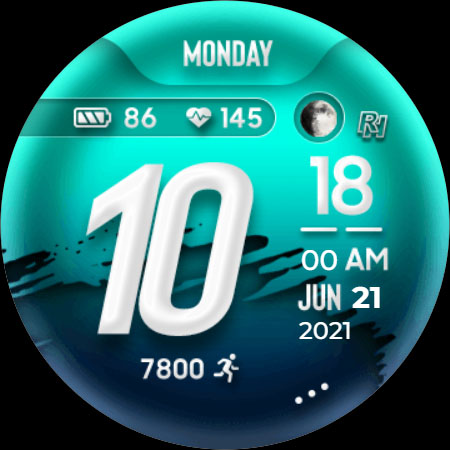 RHS 21 WR watch face