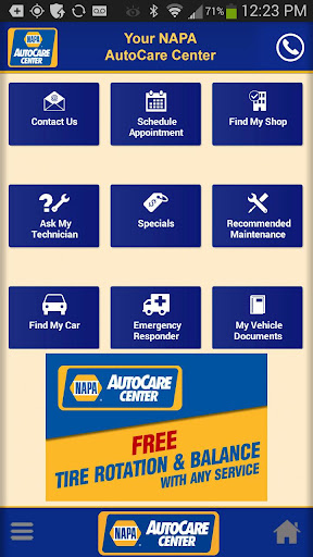 Android application NAPA AutoCare screenshort