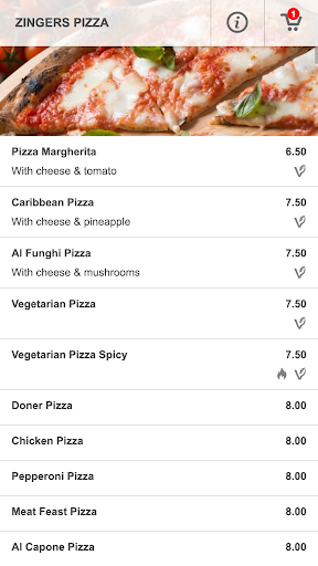 Zingers Pizza Screen 2