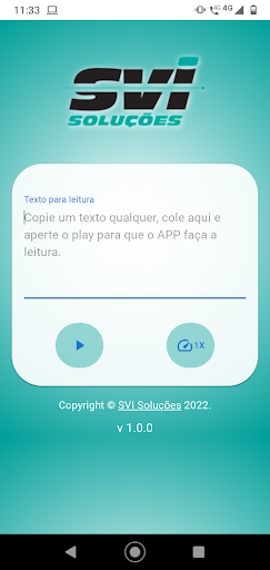 Android application Leitor de textos screenshort