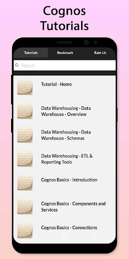 Android application Easy Cognos Tutorial screenshort