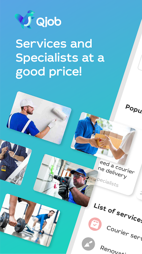Android application Qjob: market for services screenshort