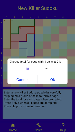 Killer Sudoku Helper Screen 3