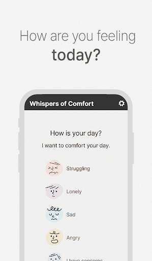 Android application Whispers of Comfort screenshort