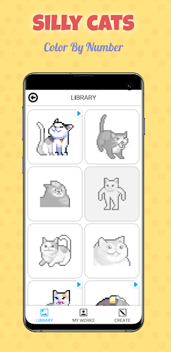 Android application Meme Cats Color By Number screenshort