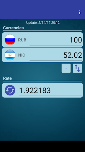 Android application Russian Ruble x Cordoba Oro screenshort