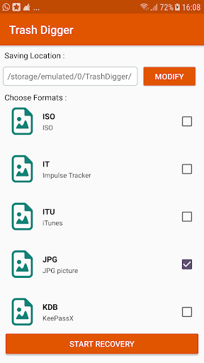 Android application TrashDigger : Files Recovery screenshort