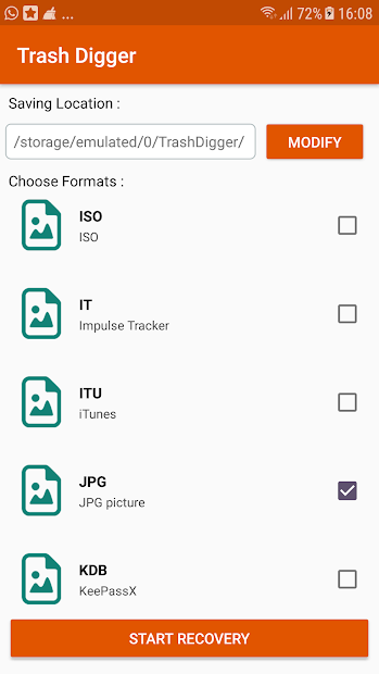 Screenshot 2 TrashDigger : Root Recuperación de archivo android