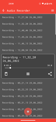 Audio Recorder Screen 2