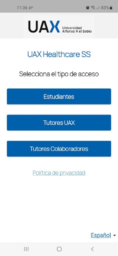 Android application UAX Healthcare SS screenshort