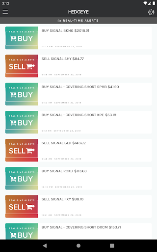 Hedgeye Real-Time Alerts Screen 3