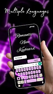 Romantische Neon-Tastatur