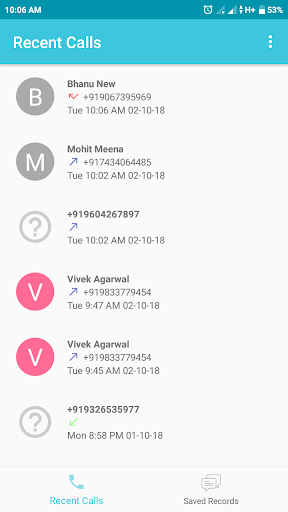 Android application Call Comments - add comments t screenshort