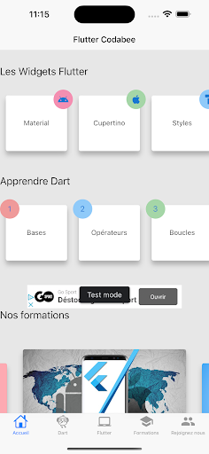 Android application Flutter Codabee screenshort