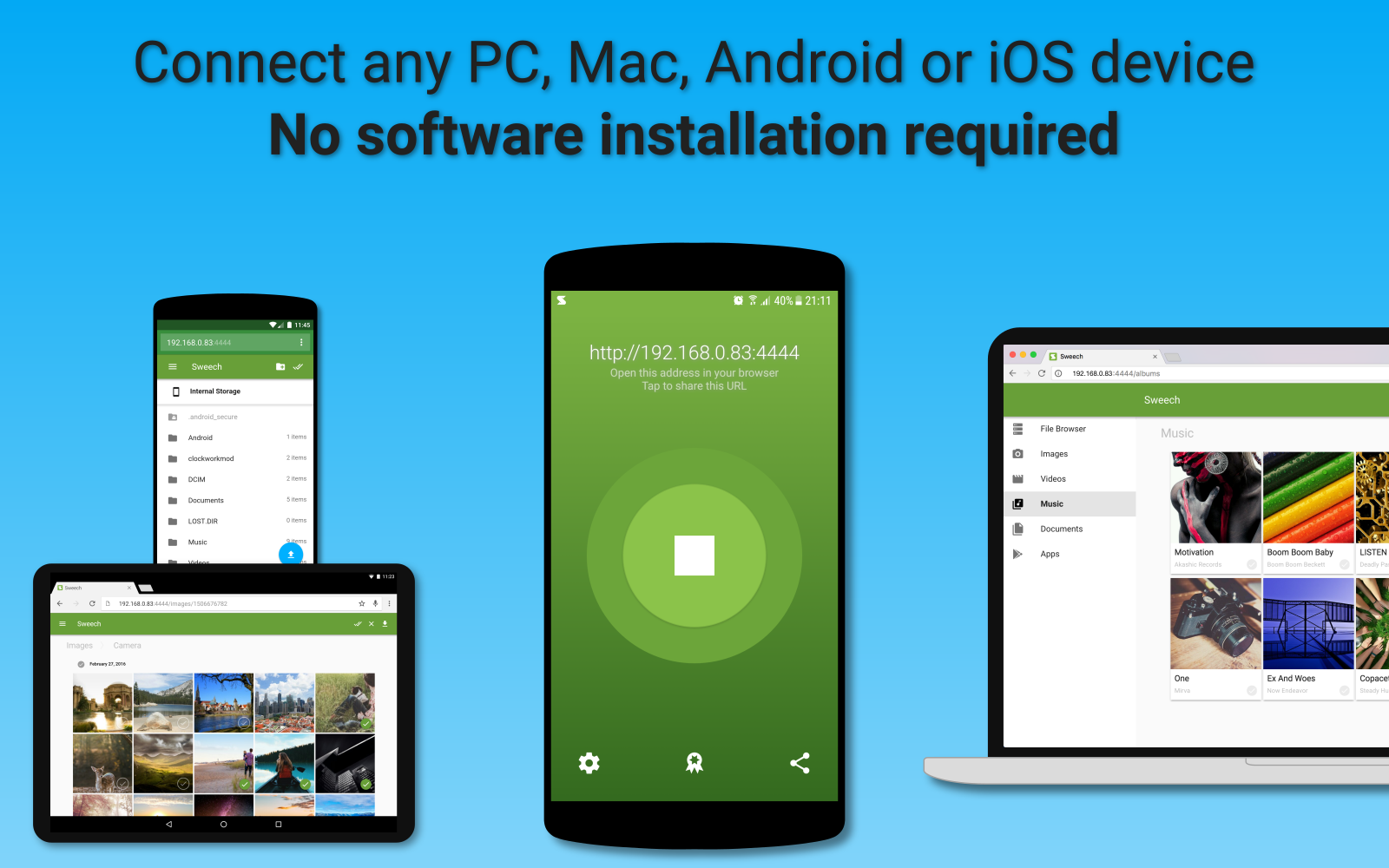 Sweech - Wifi File Transfer Screen 3