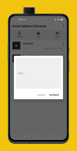 Email Address Extractor Screen 2