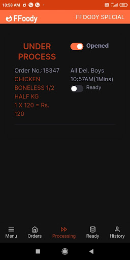 Ffoody Partner App Screen 3