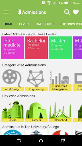 Android application Admissions - 1st year, bachelo screenshort
