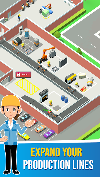 Car Factory - AI Tycoon Sim 3.6.3 APK + Мод (Unlimited money) за Android