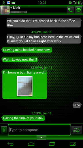 Android application GO SMS Kiwi Cobalt Theme screenshort