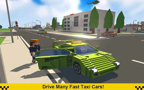 Crazy Taxi Driver Blocky Cab