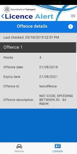 Android application Licence Alert screenshort