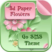 GO SMS PRO THEME 3D PAPER FLOWERS BUTTERFLIES