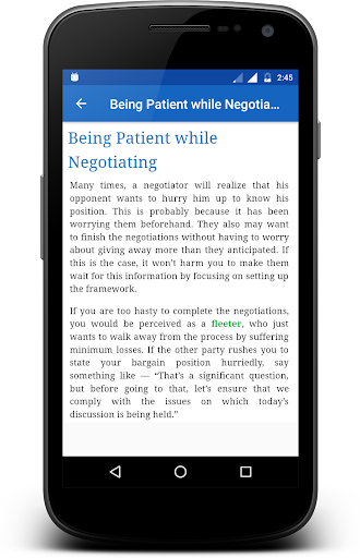 Business Negotiation Screen 3