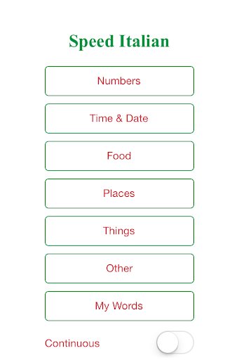 Android application Speed Italian screenshort