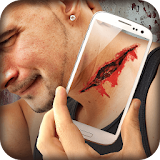 Bloody wounds joke in photo icon