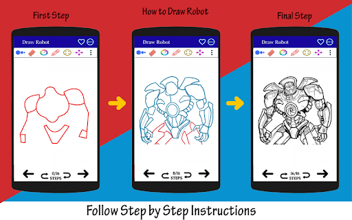 Android application How to Draw Robot screenshort