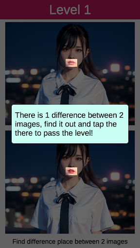 Android application AI Girl: Find Difference screenshort