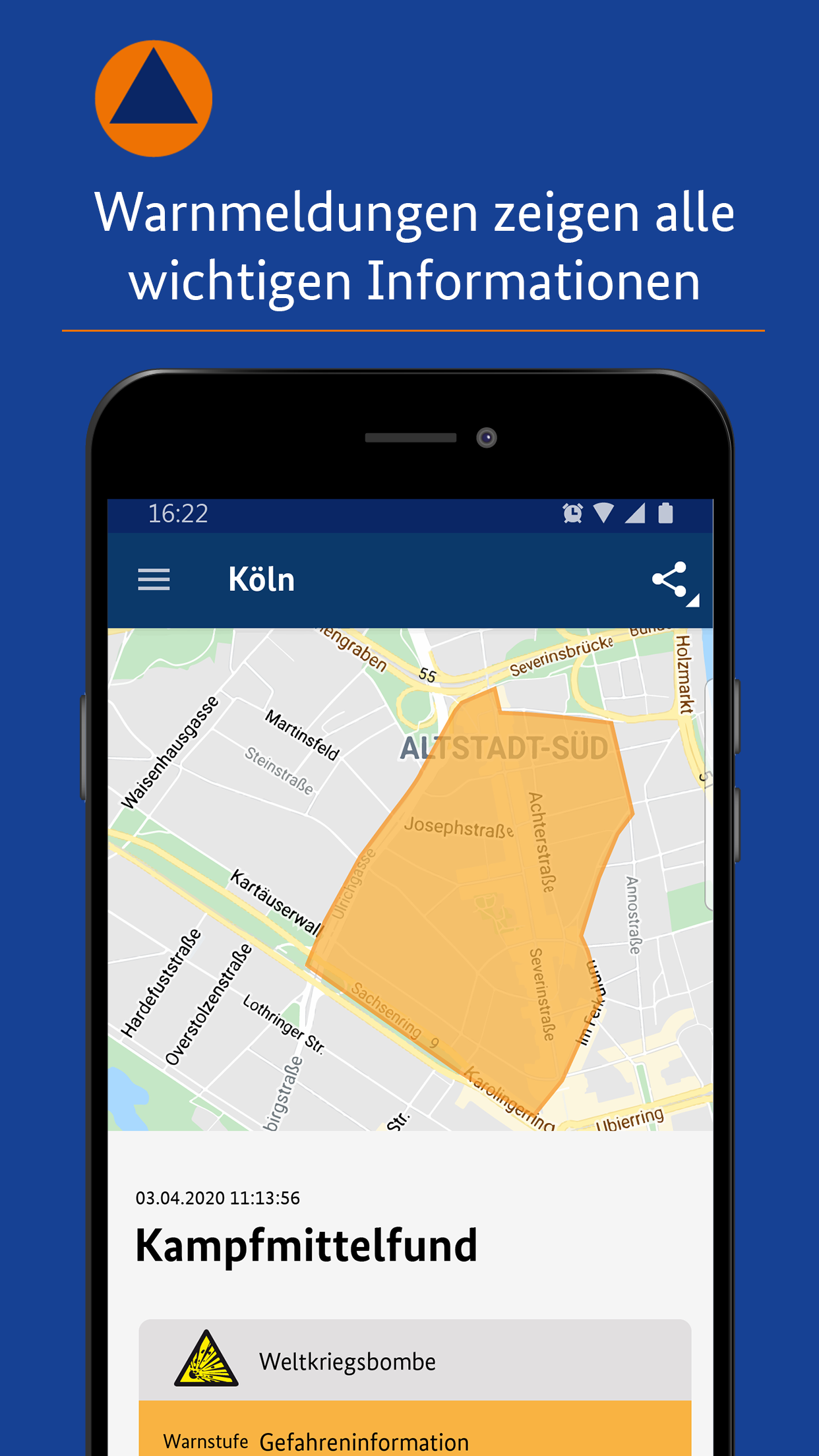 Android application NINA - Die Warn-App des BBK screenshort