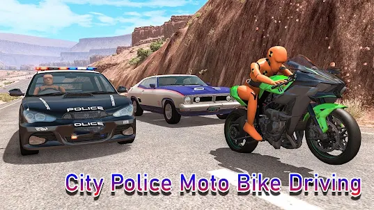 City Police Moto Bike Crash