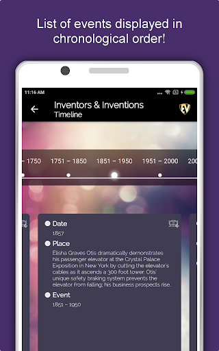 Screenshot of Inventions and Inventors App
