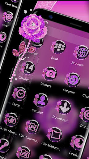 Purple Rose Launcher Theme Screen 3