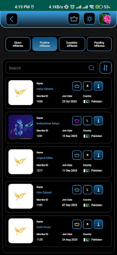 Android application MyFreedom screenshort