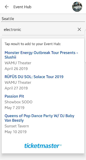 Event Hub Screen 3