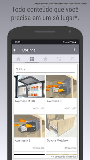 Android application eVista screenshort