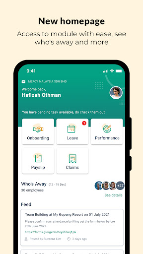 Android application BrioHR screenshort