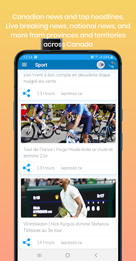 Android application Canada Breaking Headlines screenshort