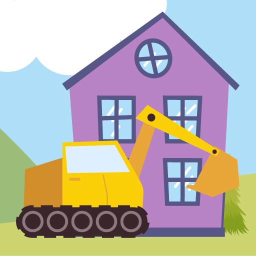 Baby games: build a house logo