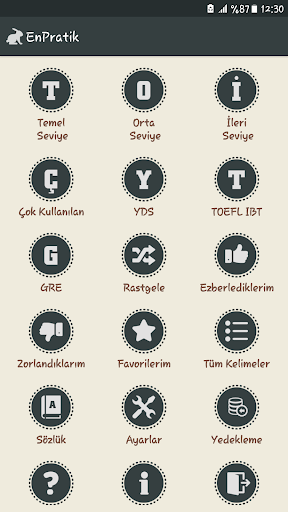 Android application İngilizce Kelime Ezber screenshort