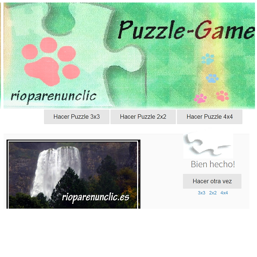 Juego de puzzle Rióparenunclic logo