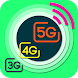 WIFi、5G、4G、3G インターネット速度メーター