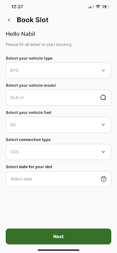EASY EV Recharge Screen 3