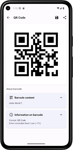 Android application Scanner: QR Code and Products screenshort