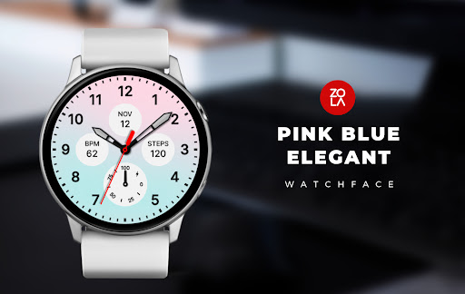 Pink Blue Elegant Watch Face screenshot 1