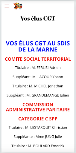 Android application CGT SDIS 51 screenshort