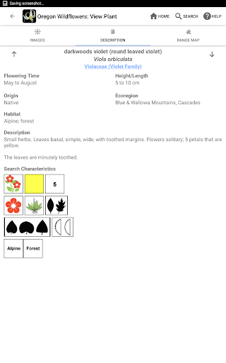 Screenshot of Oregon Wildflowers